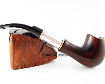 Collection Wooden "SADDLE METAL" Smoking Pipe-Tobacco pipe/pipes Handcrafted. Exclusive Design Wooden Pipe Wood pipe