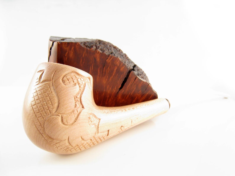 Lady Wooden Tobacco Pipe Engraved versailles. Long Etsy