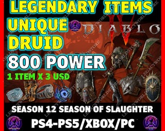 Objetos únicos para druida en Diablo 4 (Temporada 12)