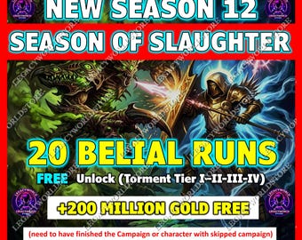 DIABLO 4 Temporada 12 / 20 Carreras Belial / Temporada de la Matanza