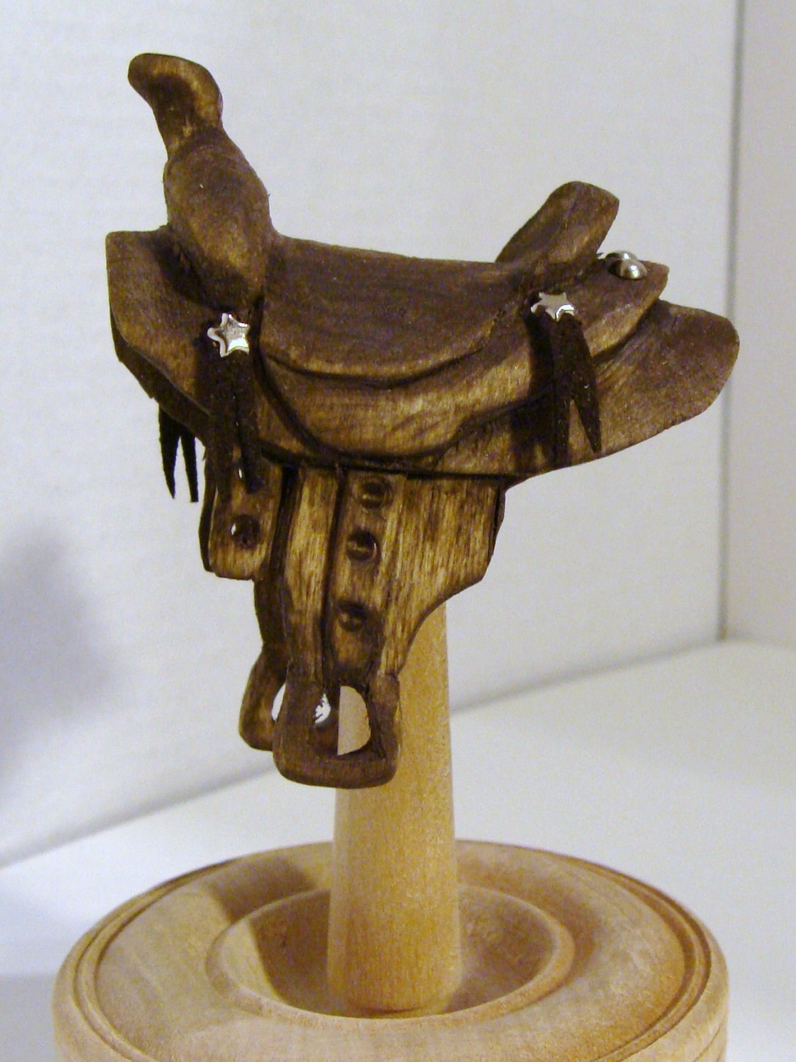 Hand Carved Saddle Ornament Etsy