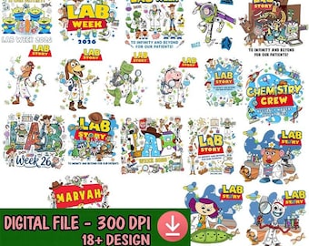 Paquete de imágenes PNG para la Semana del Laboratorio, Diseños para Grupos de Técnicos de Laboratorio Médico | Descarga digital