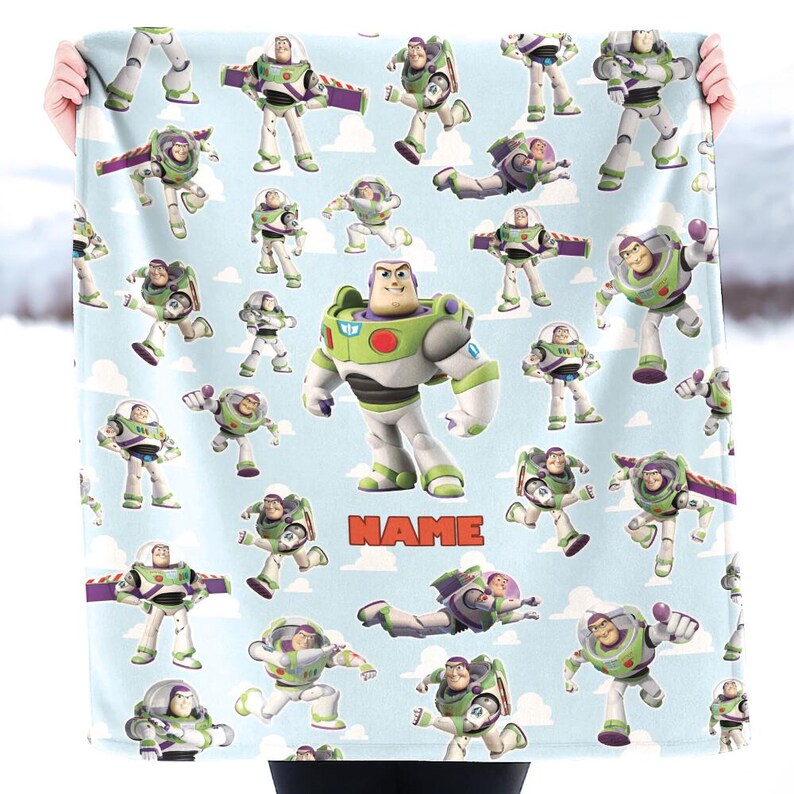 Personalized Toy Story Buzz Lightyear Fleece Blanket | Toy Story Land Blanket | Toy Story Magic Kingdom Blanket for Bed Couch Sofa image 4