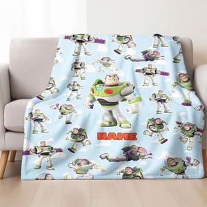 Personalized Toy Story Buzz Lightyear Fleece Blanket | Toy Story Land Blanket | Toy Story Magic Kingdom Blanket for Bed Couch Sofa image 1