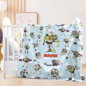 Personalized Toy Story Buzz Lightyear Fleece Blanket | Toy Story Land Blanket | Toy Story Magic Kingdom Blanket for Bed Couch Sofa image 2