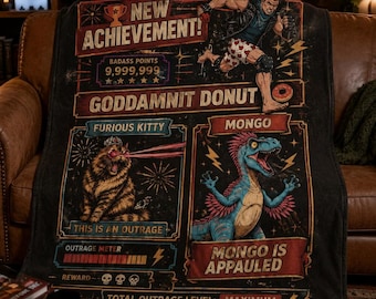 Dungeon Crawler Carl Fleece Blanket, New Achievement Gamer Sherpa Throw Cozy LitRPG Bookish Merch Princess Donut Fan Gift For Couch