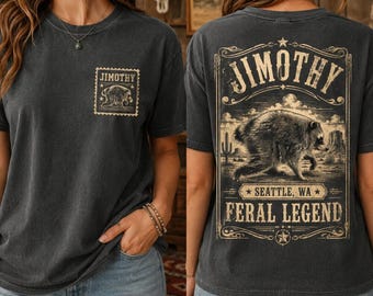 Comfort Colors Jimothy Raccoon Viral Shirt, Cute Baby Raccoon, Famous Seattle Raccoon Shirt, Short King Jimothy Tee. Cute Trash Panda Shirt