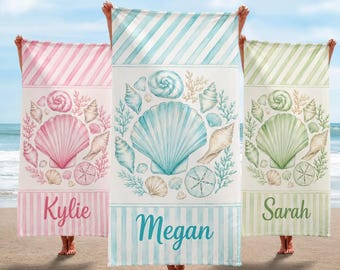 Toalla de playa personalizada, toallas de playa para despedida de soltera, regalo personalizado para vacaciones familiares, recuerdo para viaje de chicas a un destino tropical, regalos personalizados de verano