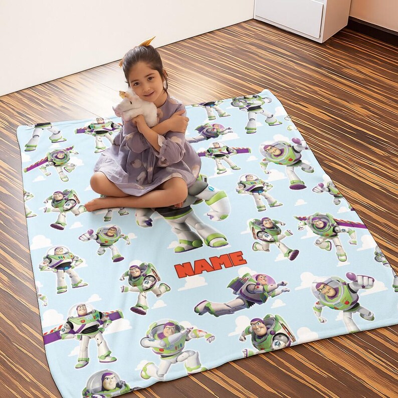 Personalized Toy Story Buzz Lightyear Fleece Blanket | Toy Story Land Blanket | Toy Story Magic Kingdom Blanket for Bed Couch Sofa image 3