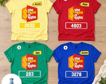 Personalized Price Is Right Shirt, Custom Game Show Tee, Name Tag Contestant Top, Birthday Gift for Her, Game Night Shirt