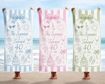 Custom Birthday Beach Towel, Personalized Birthday Beach Towel, Custom Pool Party Beach Towel, Girls Beach Towel, Personalized Birthday Gift