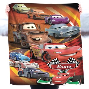 Personalized Disneyland Cars Characters Fleece Blanket, Lightning McQueen Tow Mater Blanket, Disneycars Blanket, Birthday Boy Girl Gift image 4