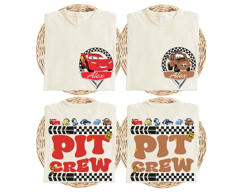 Custom Disneyland Cars Pit Crew Shirt, McQueen Mater Birthday T-Shirt, Disneyland Family Birthday Matching Shirt, Racing Cars Squad Shirt imagem 1