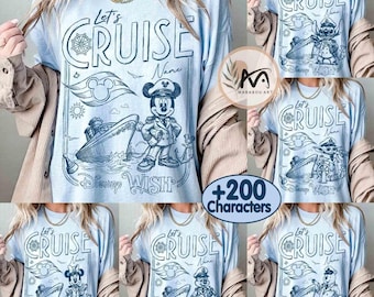 Personalized Disneyland Cruise Line 2026 Shirt, Mickey & Friends Cruise Trip Tee, Let's Cruise, Disneyland Wish Dream Magic Wonder Fantasy