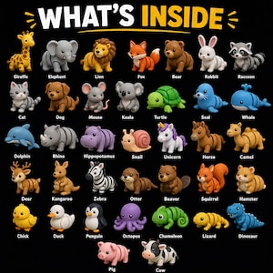 100+ Flexi Animals STL Bundle | Articulated Animal 3D Print Files | Flexible Toys | EasyPrint | Instant Download image 8