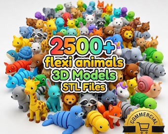 2500+ Flexi Animals STL & 3MF Bundle – Commercial Use License Included – Articulated 3D Print Files Mega Pack
