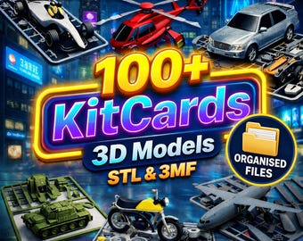 100+ Kit Card STL Bundle | Credit Card Size 3D Print Models | Pocket Tools & Gadgets | EDC Kit Cards | STL and 3MF Files