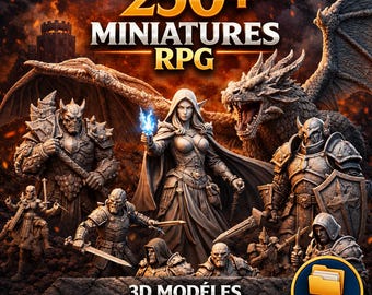 250+ RPG Miniatures 3D Models – STL & 3MF Bundle | DnD Characters, Monsters and Fantasy Tabletop Minis for 3D Printing