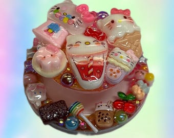 Hello Kitty MagSafe Dessert PopSocket | Kawaii Sanrio Phone Grip | Cute Dessert Decoden Phone Holder | Handmade Junk Resin Phone Accessory