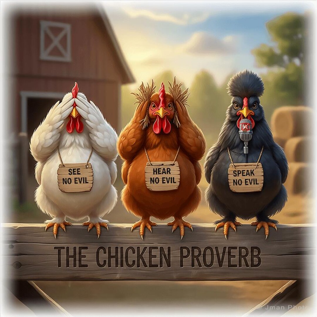 Chicken Proverb Art - See No Evil Ceramic Tile - Coaster - Print - Etsy