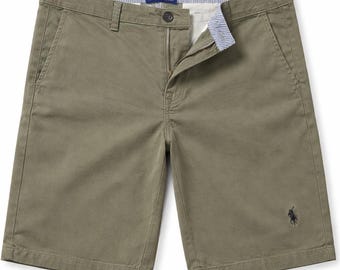 Polo Herren Olivgrün Chino Shorts | Klassisch Lässig Sommer | Preppy Designer