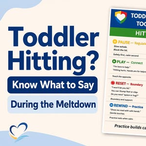 Toddler Hitting Help Cards | Tantrum Scripts for Meltdowns, Biting & Kicking | Gentle Parenting Printable PDF