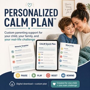 Personalisierte CALM Verhaltensplan Benutzerdefinierte Kind Verhalten Unterstützung Gehirn basierende Elternführer Digitaler Download