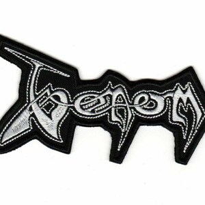 Venom-lapp - Engelskt Heavy Thrash Speed ​​Metal Band-logotyp - Broderad lapp i sybar stil