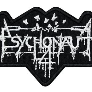 Psychonaut 4 Patch - Logo van een Georgische black metal/depressieve rockband - Opnaaibare geborduurde patch