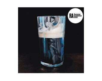 Home Bar Wall Art – Irish Stout Print – Moody Pub Style Giclée