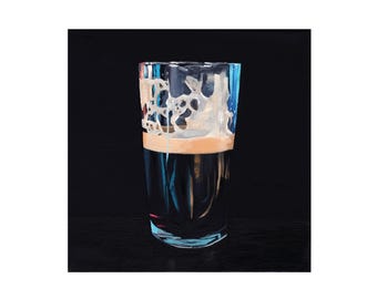 Square Irish Pub Art Print – Guinness Inspired Wall Decor – 30x30cm Giclée