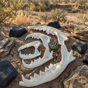 Autentico esemplare di mandibola animale / Materiale artistico in osso vero / Regalo insolito / Regalo gotico / Vulture Culture