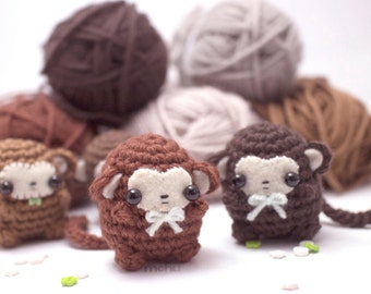 crochet monkey pattern - amigurumi animal pattern