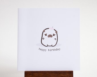 birthday pug card - small happy birthday card