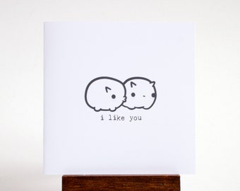 i like you - mini love bugs card
