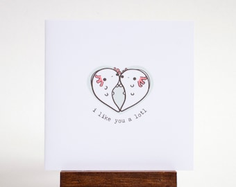 mini love card - i like you a lot axolotls