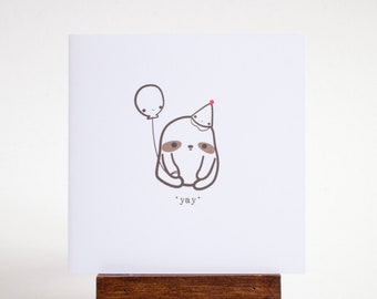 yay sloth greeting card