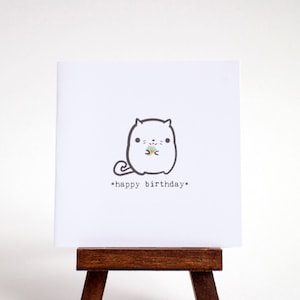 Cat with ice cream birthday card