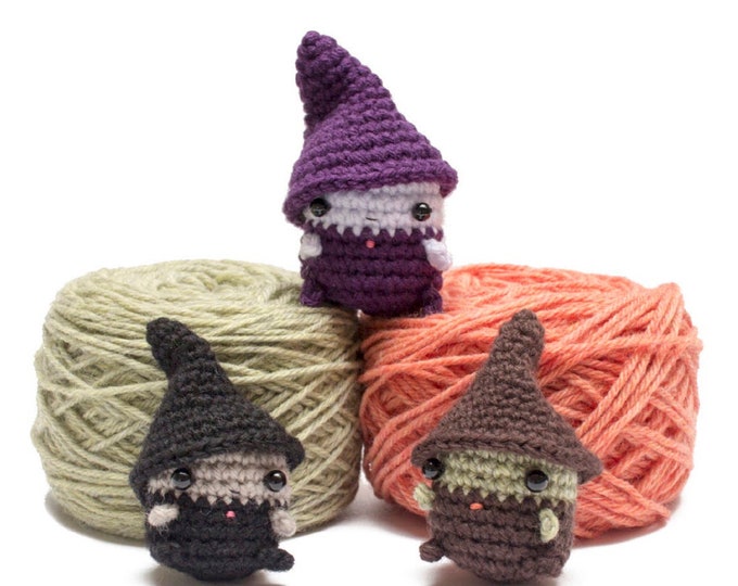 Featured listing image: crochet witch pattern - amigurumi Halloween crochet pattern for witch doll and hat