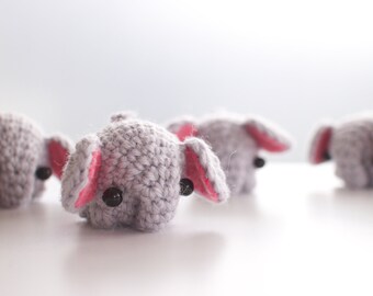 crochet elephant plush toy - mini amigurumi animal gift