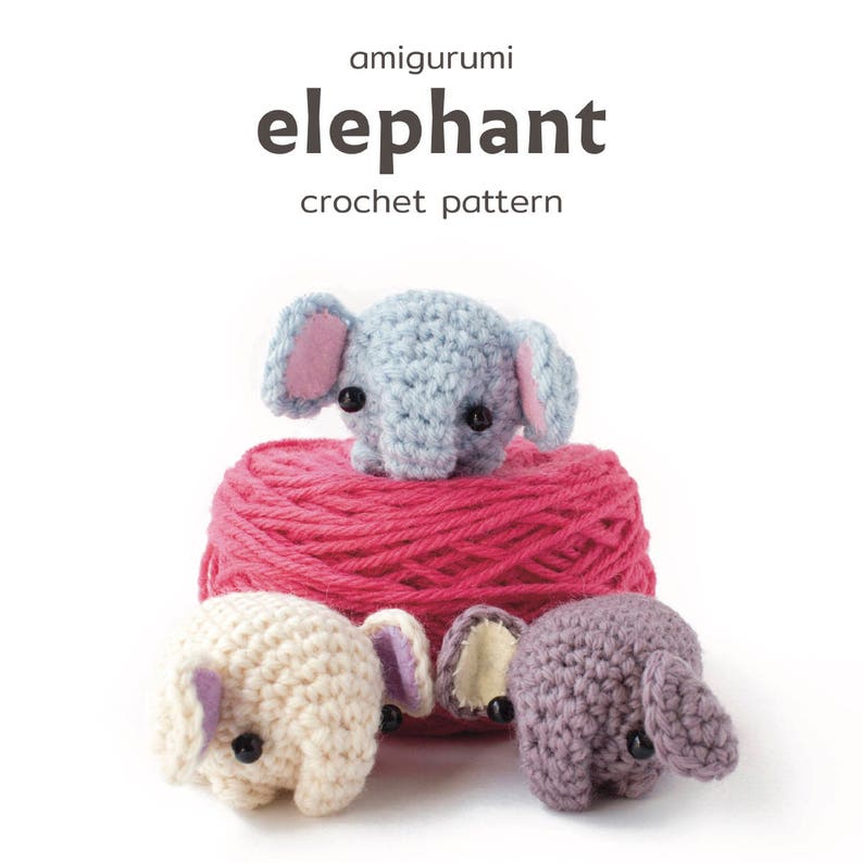 crochet elephant pattern easy amigurumi pattern image 1