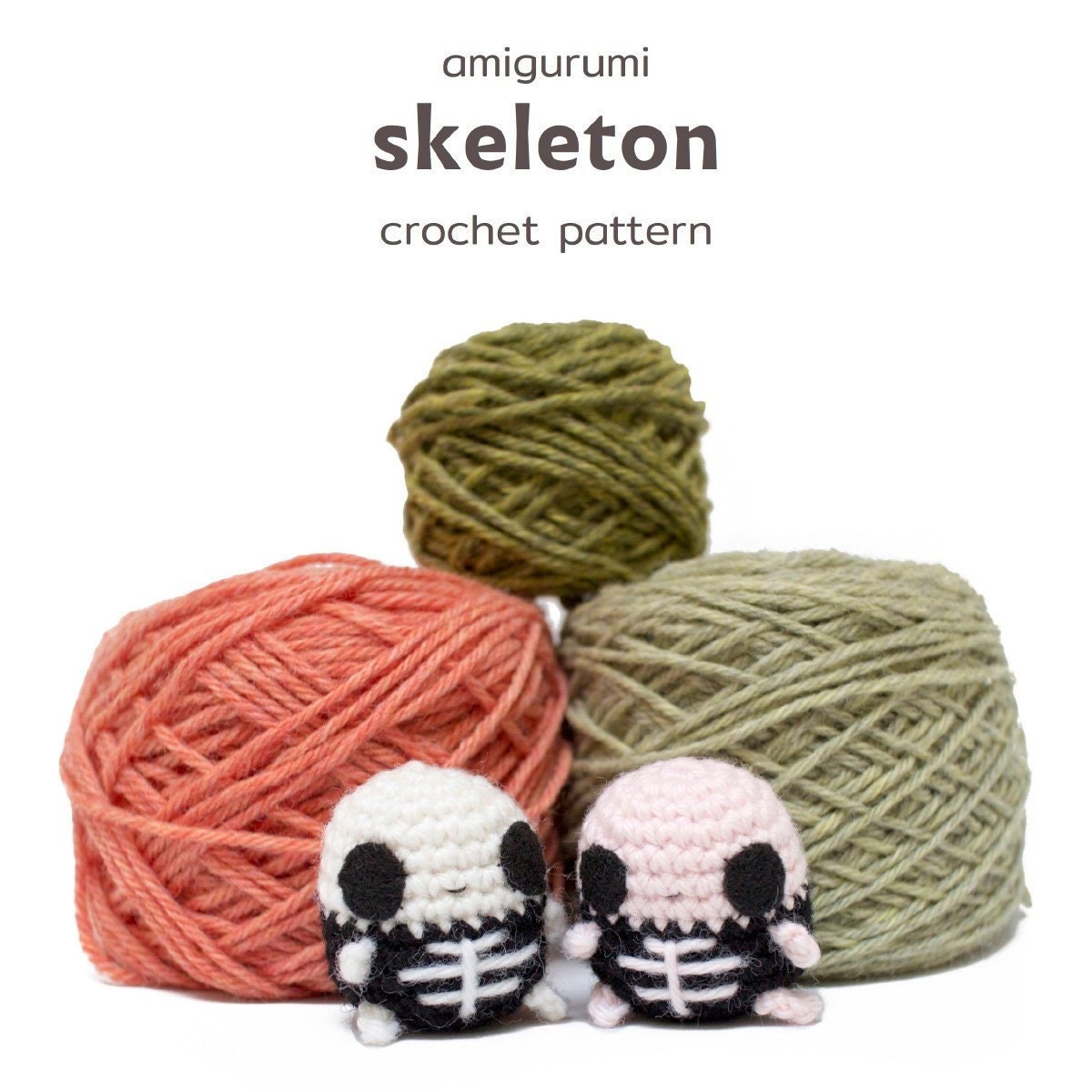skeleton crochet pattern Halloween skeleton easy amigurumi pattern