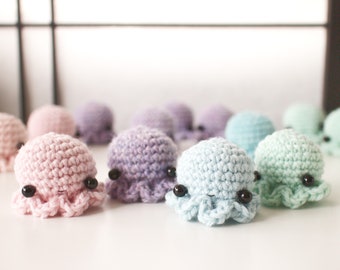 Amigurumi octopus toy - pastel color crochet octopus plush