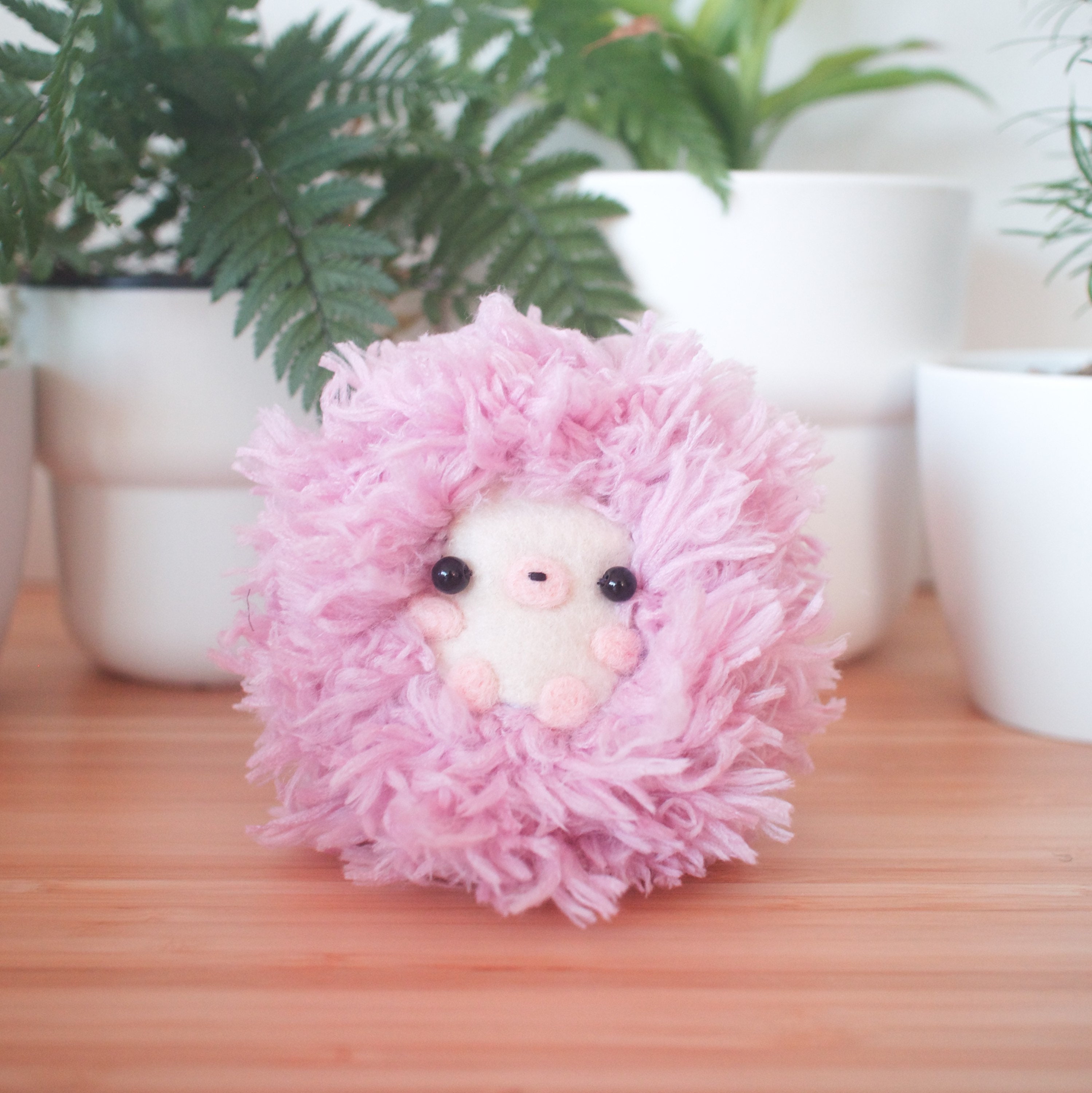 Fluffy purple hedgehog stuffed animal - cute hedgehog plush toy