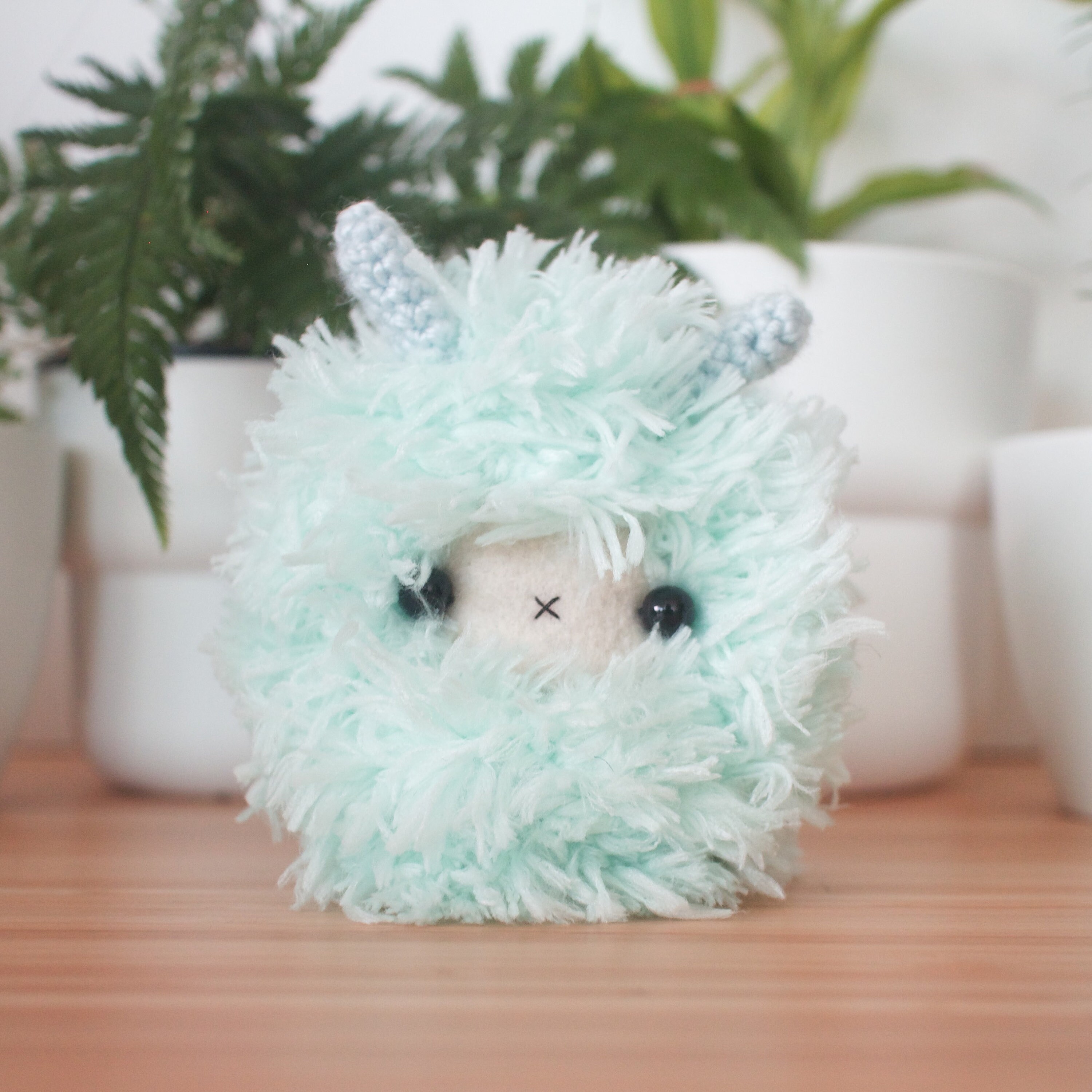 Mint green bunny plush fluffy pastel stuffed toy