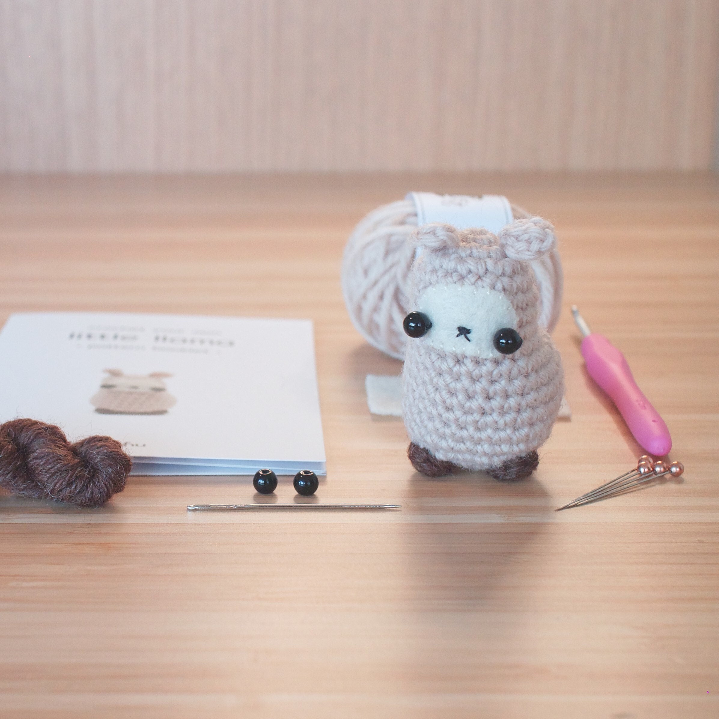 crochet kit - amigurumi llama diy craft kit
