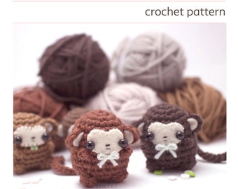 crochet monkey pattern - amigurumi animal pattern