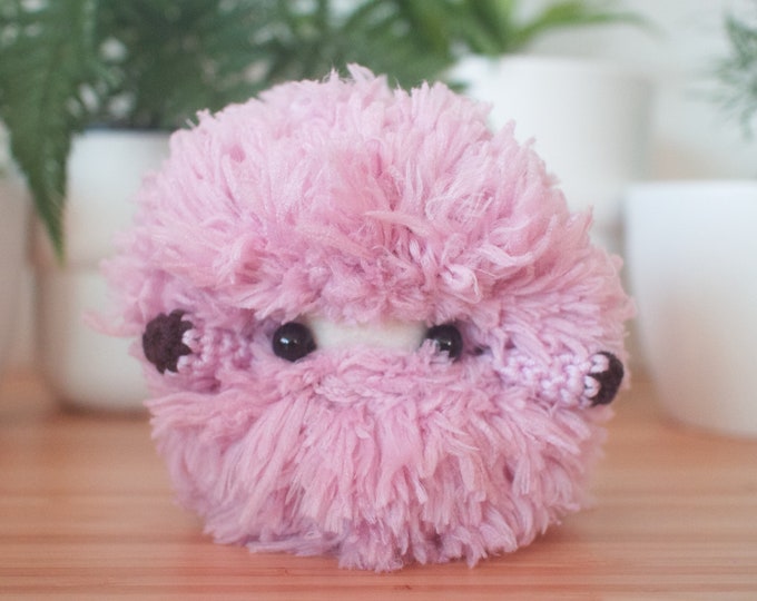 Featured listing image: Fluffy purple monster plush - pastel purple handmade stuffed toy
