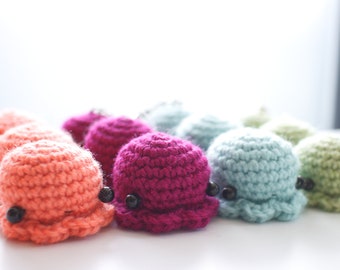Amigurumi octopus toy - bright color crochet octopus keychain