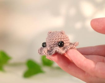 Mini dumbo octopus amigurumi - cute crochet sea creature keychain or ornament
